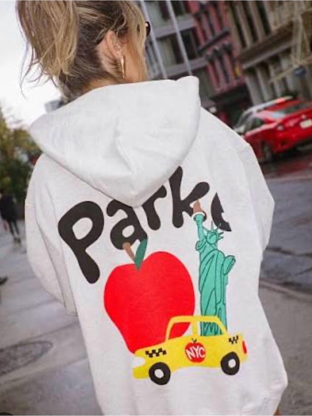 Parke Hoodie - Light Gray with Graphic NYC Print